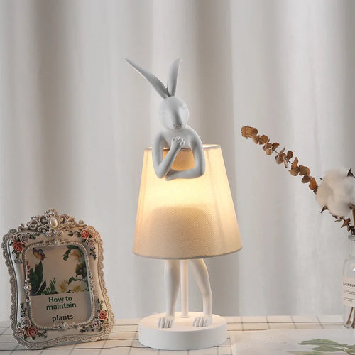 Retro resin rabbit desk lamp for interior decor - vue 11 sur 12