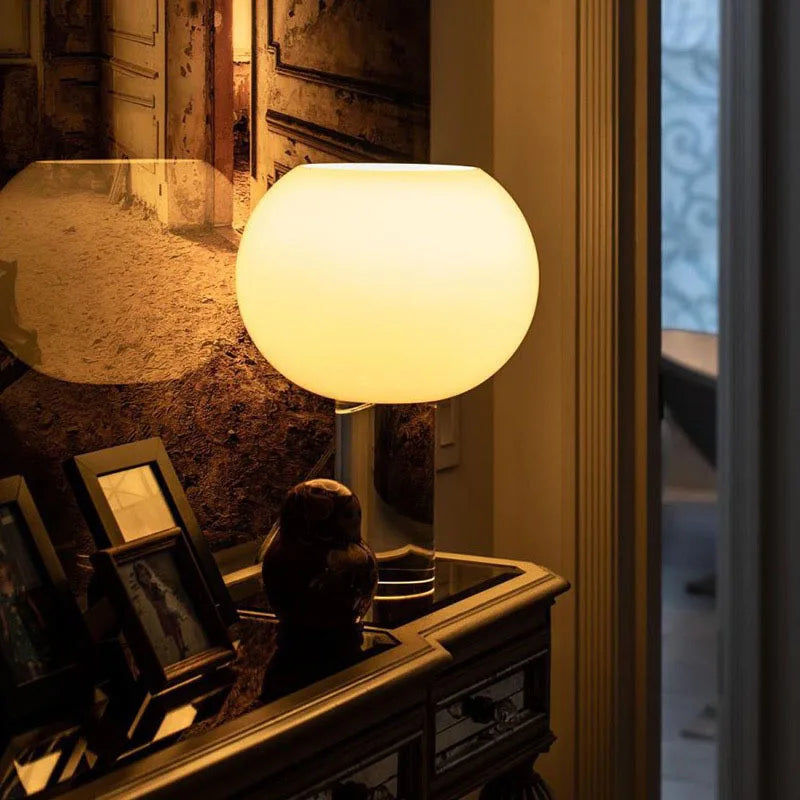Vintage glass table lamp for interior decoration