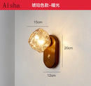 Minimalist Japanese wooden wall light with ice cube design