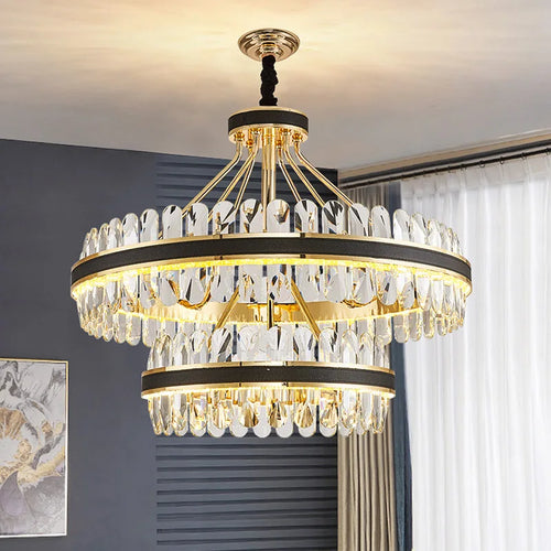 Modern crystal LED chandelier Winfordo for interior decoration - vue 3 sur 10