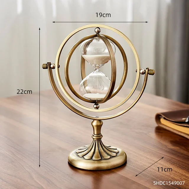 Nordic retro metal hourglass for home decor