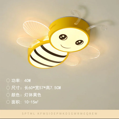 Modern children's LED ceiling light little bee nursery decoration - vue 9 sur 9