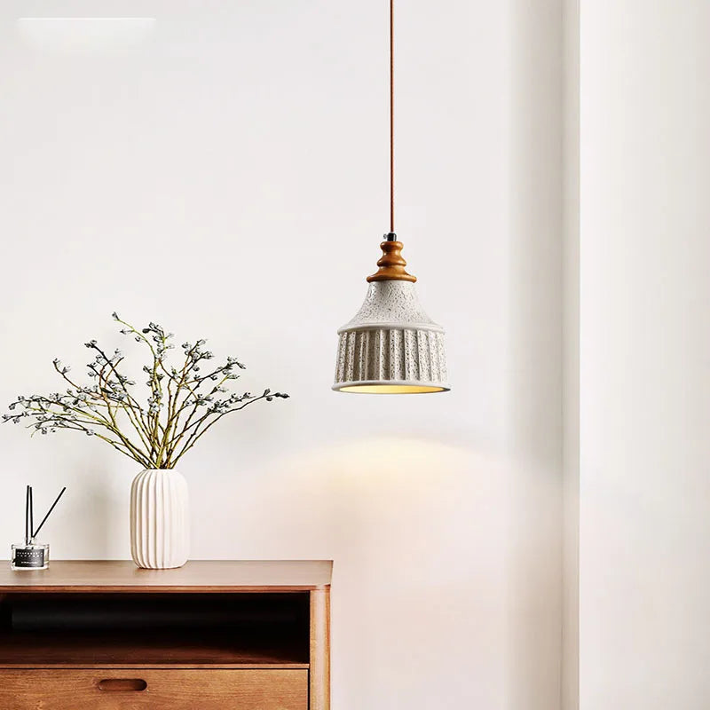 Minimalist concrete pendant light wabi-sabi style for modern interiors