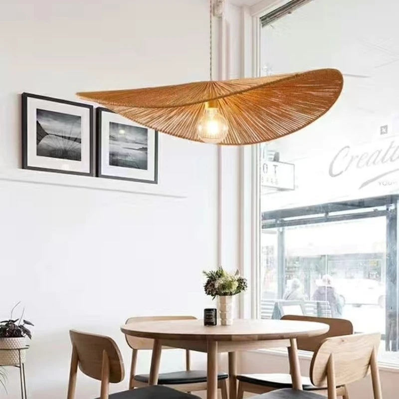 Japanese-style decorative retro hemp rope pendant light - vue 5 sur 7