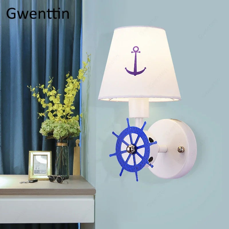 Pirate ship wall light for children's interior decor