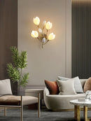 Nordic living room vertical floor lamp, simple bedroom bedside lamp, creative personalized magnolia decoration floor lamp