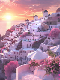 Modern Greek travel landscape posters santorini