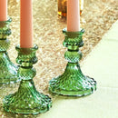 Crystal glass candle holders for festive table decorations