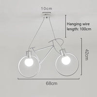 Modern iron bicycle pendant light for home decor