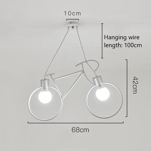 Modern iron bicycle pendant light for home decor