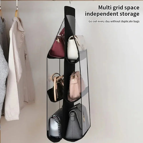 three-tier hanging bag in moisture-resistant cotton linen blend - vue 6 sur 8