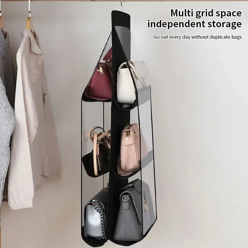 three-tier hanging bag in moisture-resistant cotton linen blend - vue 6 sur 8