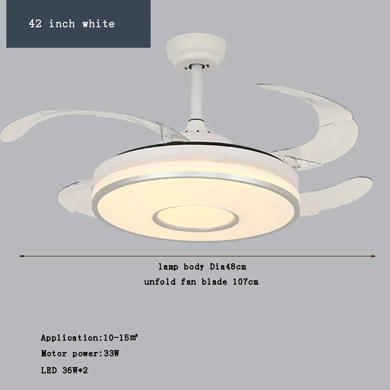 plafonnier led intelligent à pales rétractables design moderne - vue 10 sur 19