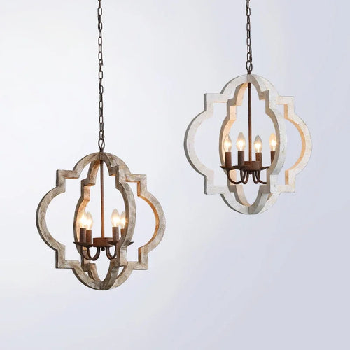 Vintage solid wood chandelier for an elegant interior - vue 8 sur 8