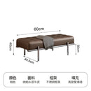 Stainless Steel Shoe Changing Bench, Long Stool, Italian Minimalist Leather, Bed-End Seat, Light, Luxury
