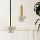Nordic marble pendant light with modern LED lighting