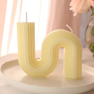 geometric u-shaped scented candles for home decor - vue 8 sur 22