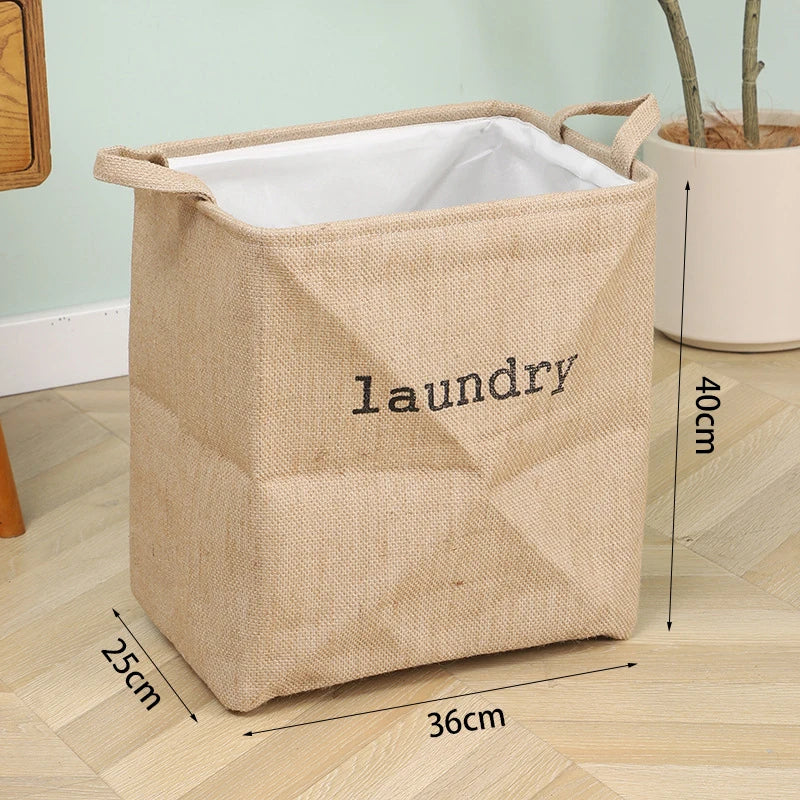 foldable burlap basket for dirty clothes