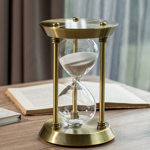 classic retro metal hourglass for decoration and alarm - vue 4 sur 8