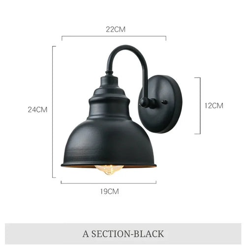 Industrial waterproof outdoor wall light for garden and courtyard - vue 13 sur 15