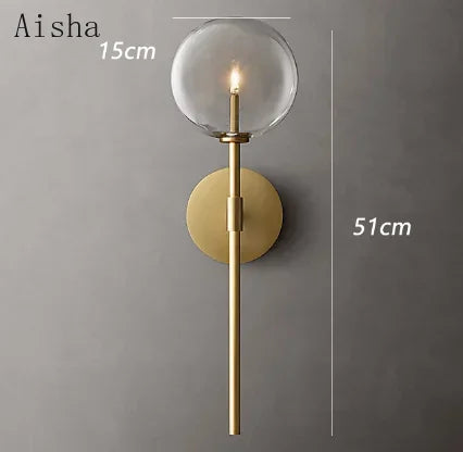 Nordic retro glass wall light for interior decoration - vue 5 sur 11