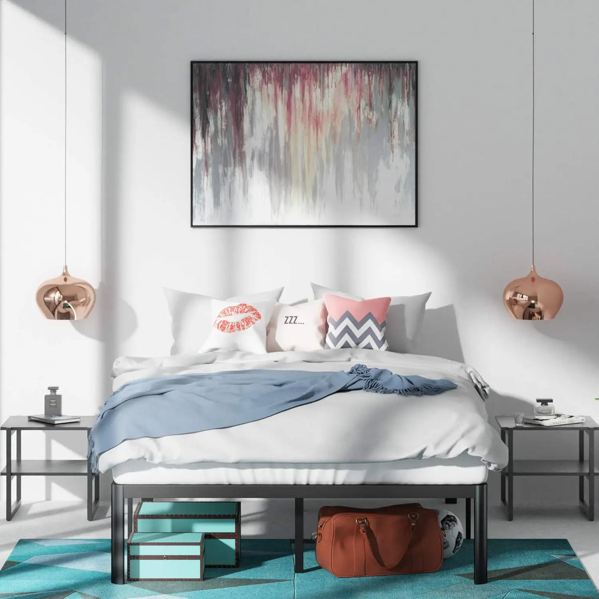 Metal ceiling light with underbed storage 41 cm - vue 6 sur 6