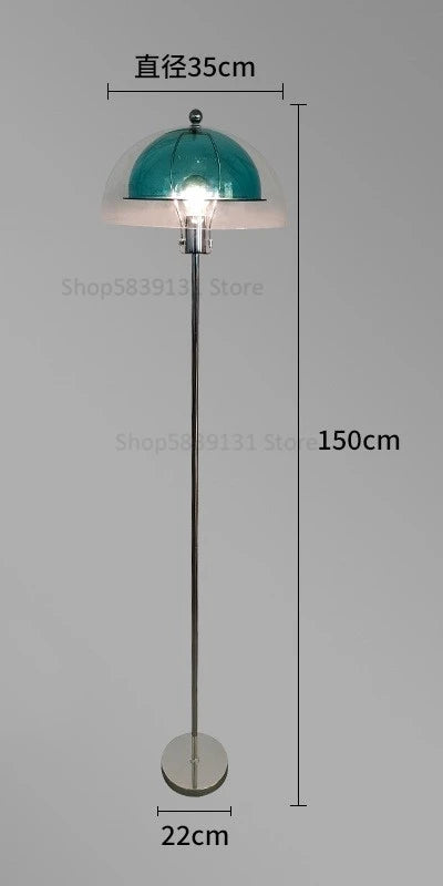 Retro LED floor lamp in acrylic with colourful nordic lampshade - vue 9 sur 22