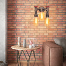 Vintage steampunk iron wall light with water pipe
