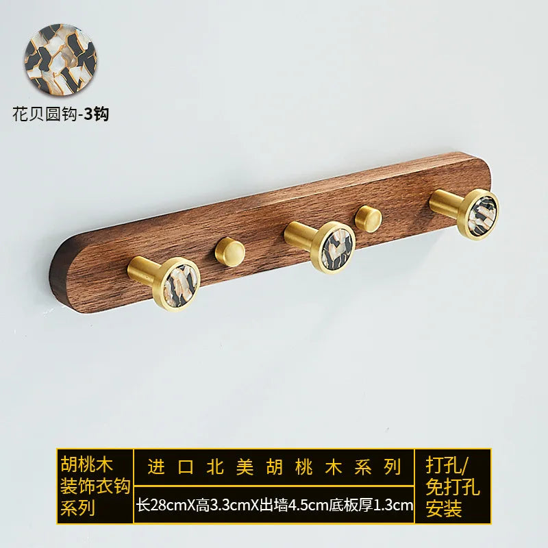 creative walnut wood hook for wall organization - vue 7 sur 26