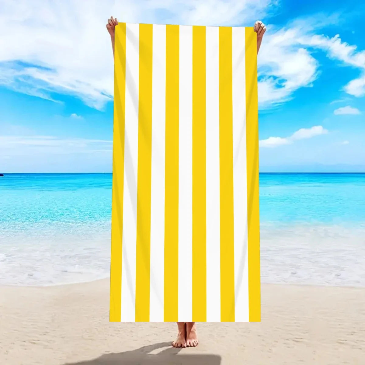 Minimalist striped microfibre quick dry beach towel