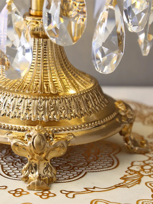 Luxury crystal crown bedside lamp elegant decoration for bedroom - vue 5 sur 5