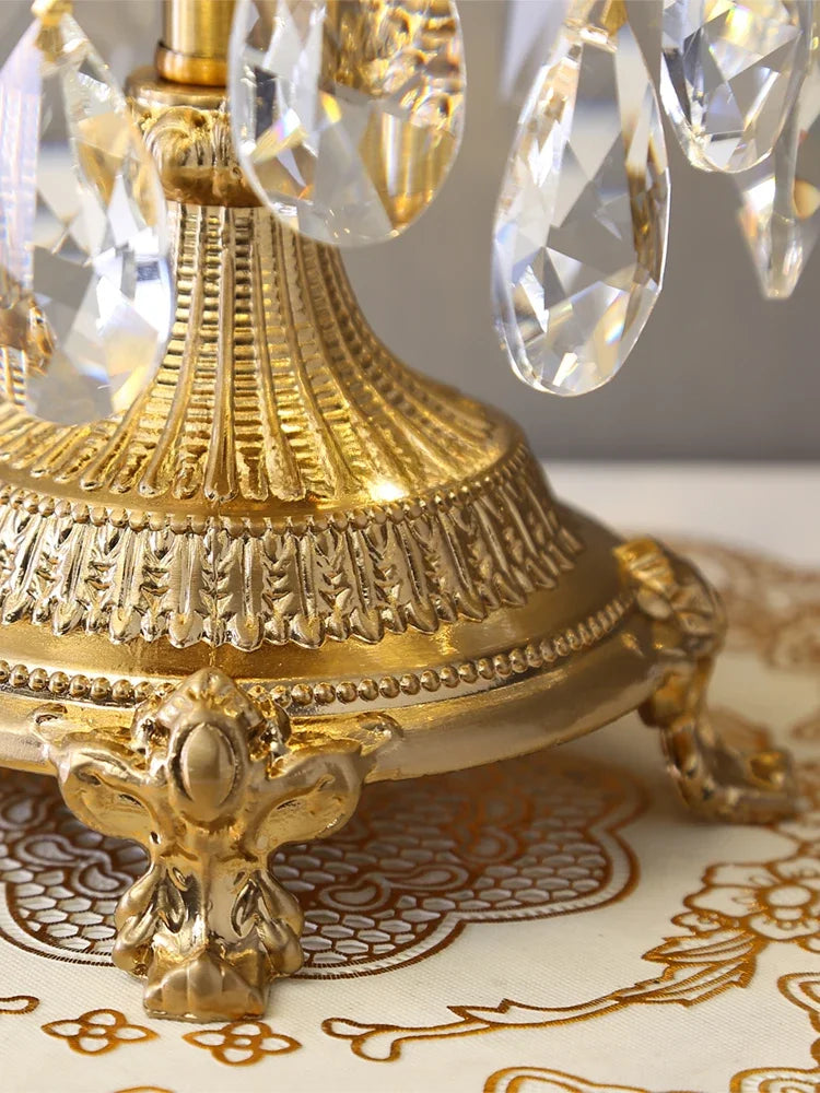 Luxury crystal crown bedside lamp elegant decoration for bedroom - vue 4 sur 5