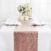 Decorative orange sequin table runner for parties and weddings