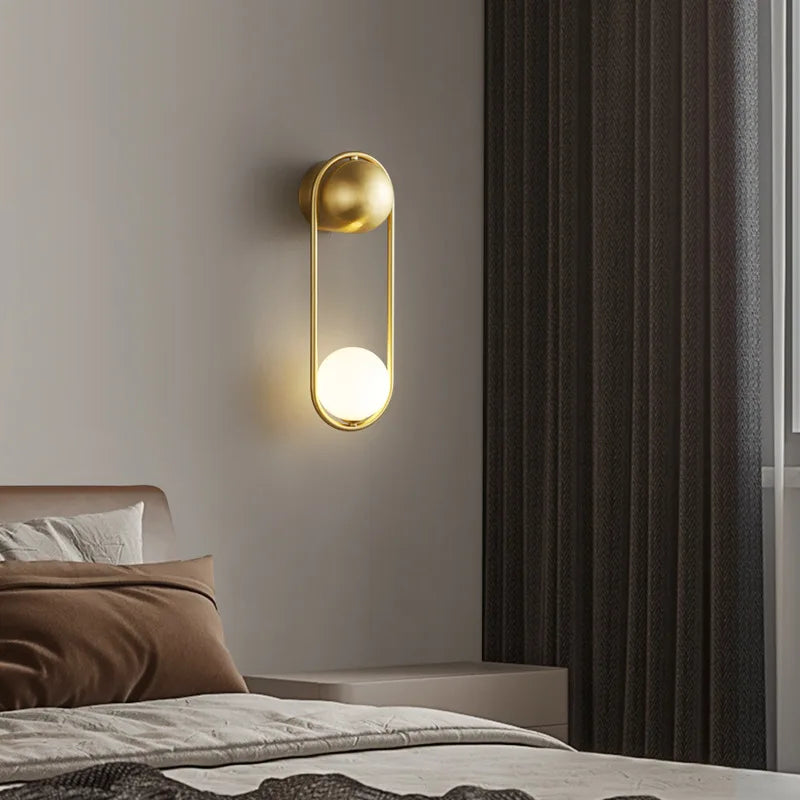 Brass indoor wall light for office and shop - vue 3 sur 8