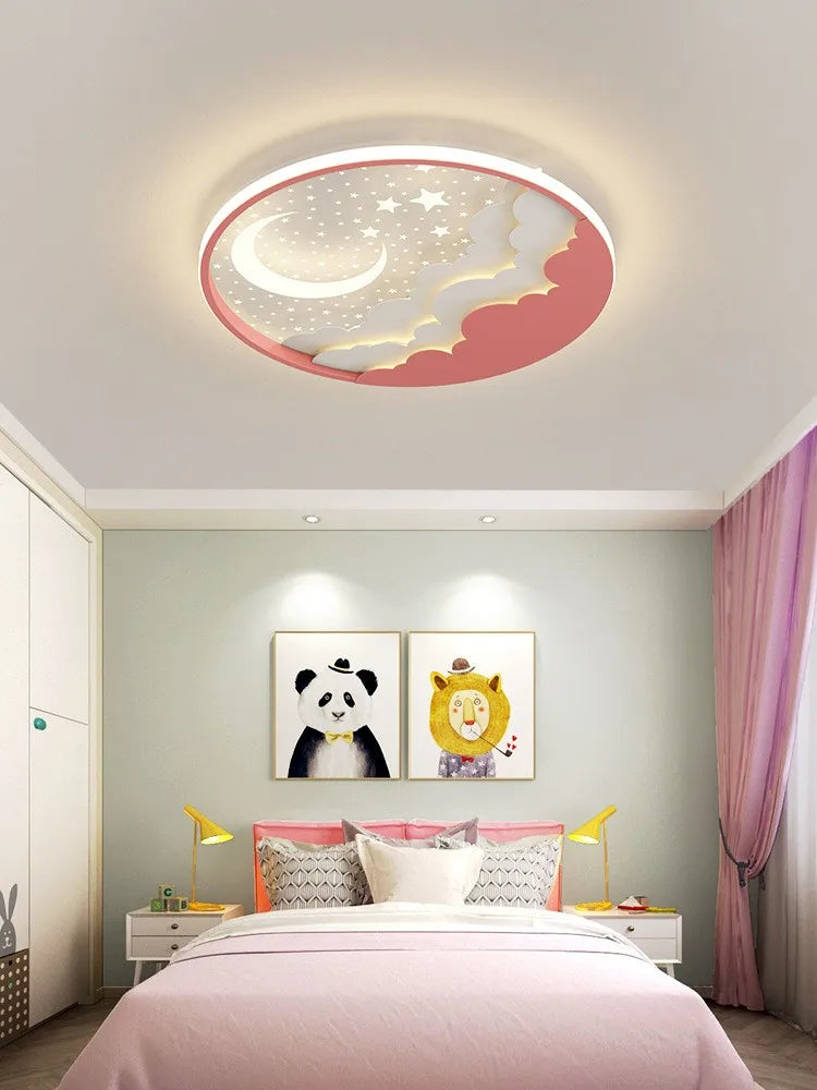 modern star moon led ceiling light for decoration and reading - vue 4 sur 12