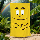 Barbapapa cartoon beach towel with playful design