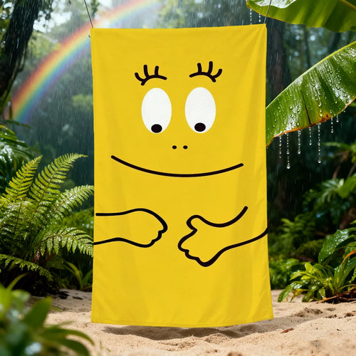 Barbapapa beach towel quick-dry soft print - vue 5 sur 7