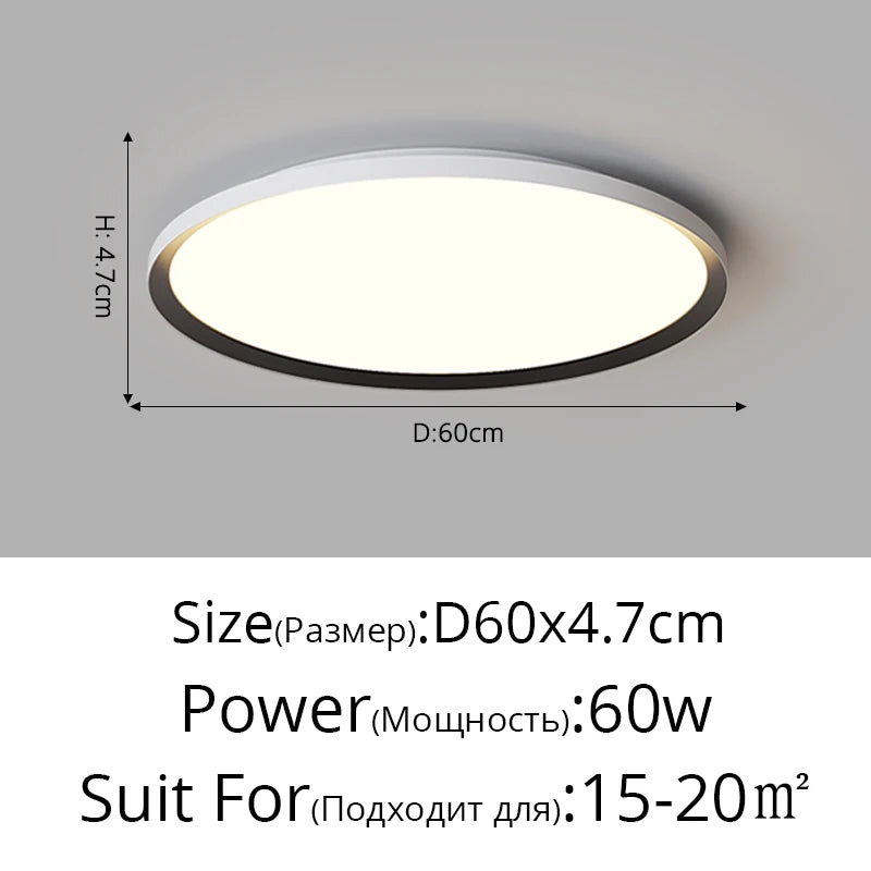 Ultra-thin modern round LED ceiling light without stroboscopic effect