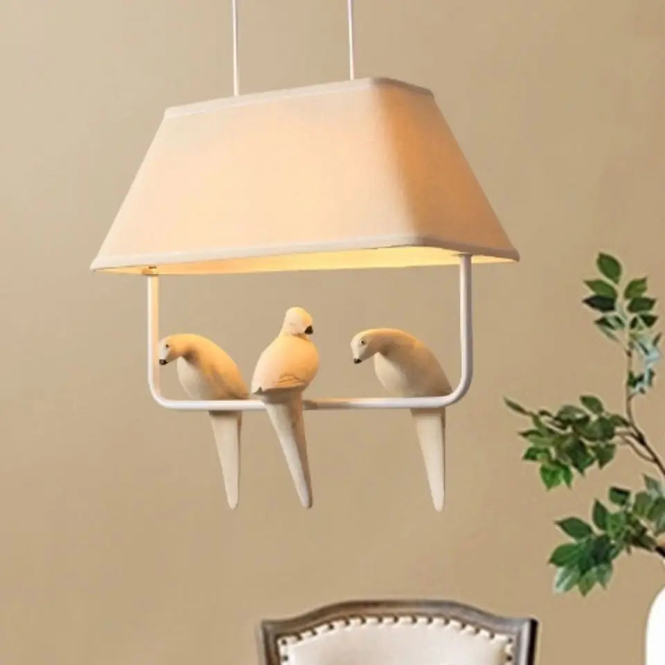Creative fabric chandelier with 3-4 bird heads for decoration