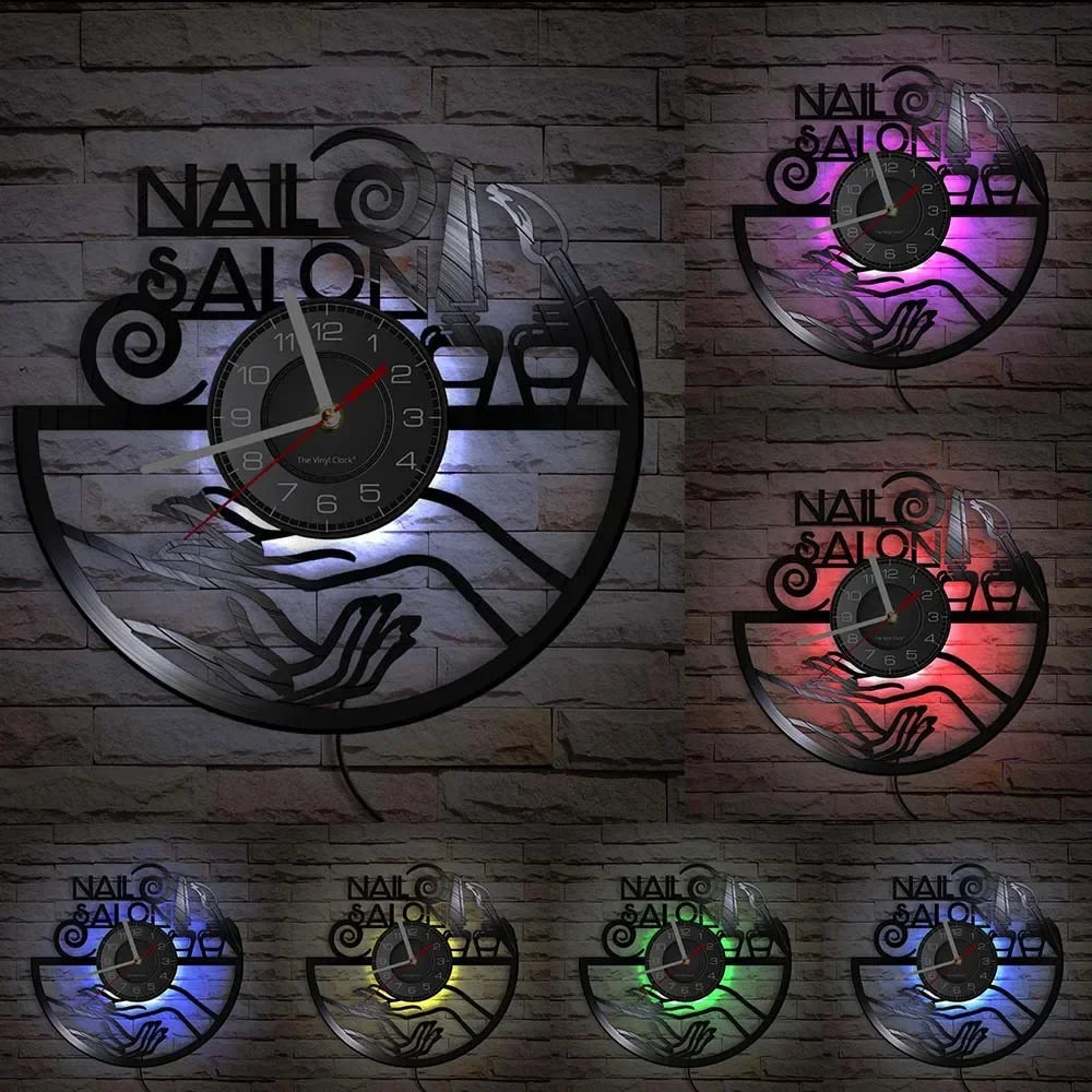 vinyl wall clock for nail and beauty salon - vue 30 sur 31