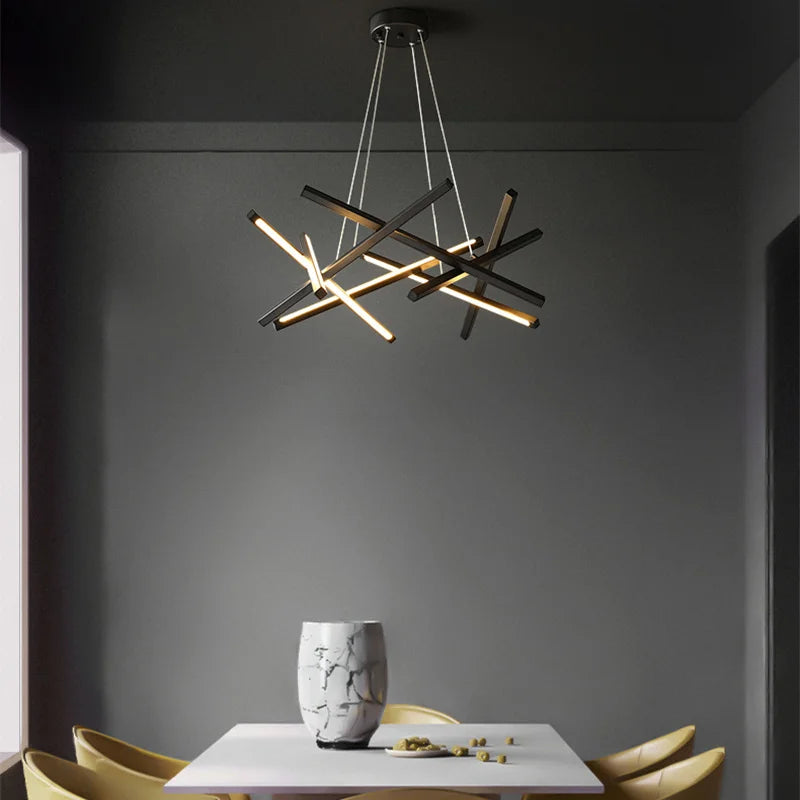Modern LED pendant branch chandelier in metal nordic design - vue 5 sur 9
