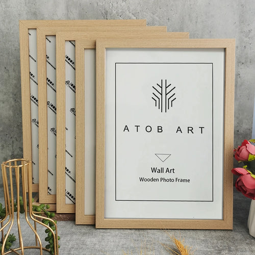 Set of 5 wooden photo frames for wall decorations - vue 8 sur 7