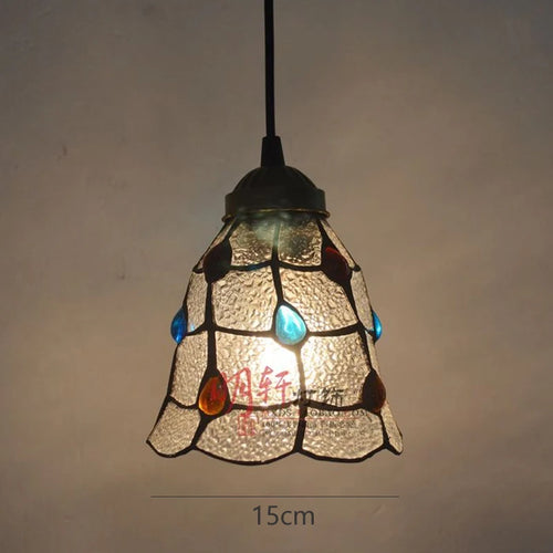 Tiffany stained glass pteris pendant light decorative indoor fixture