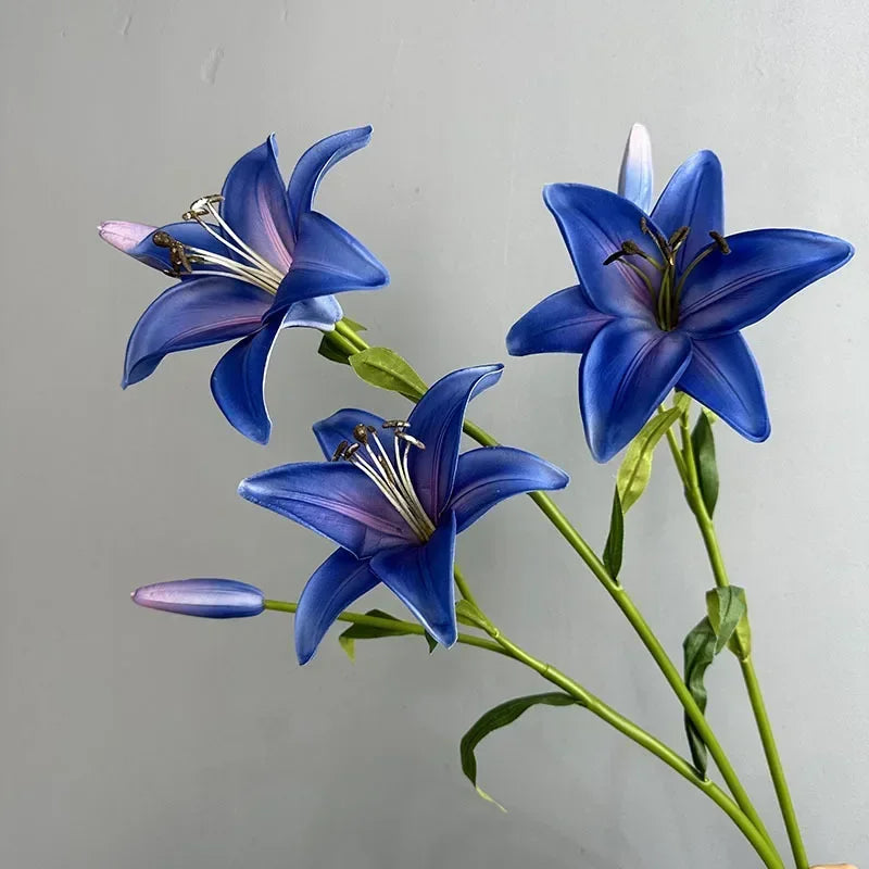 Artificial lily branch floral decoration for interiors - vue 4 sur 11