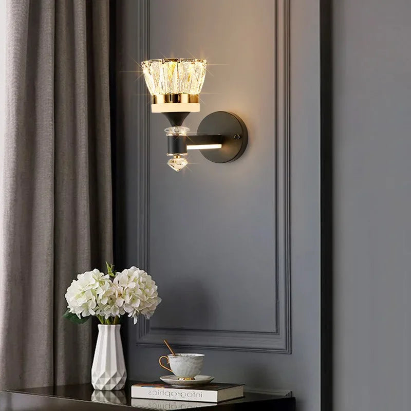 Creative nordic crystal wall light modern decorative indoor design - vue 3 sur 12