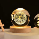 3D crystal ball solar system engraved decorative gift