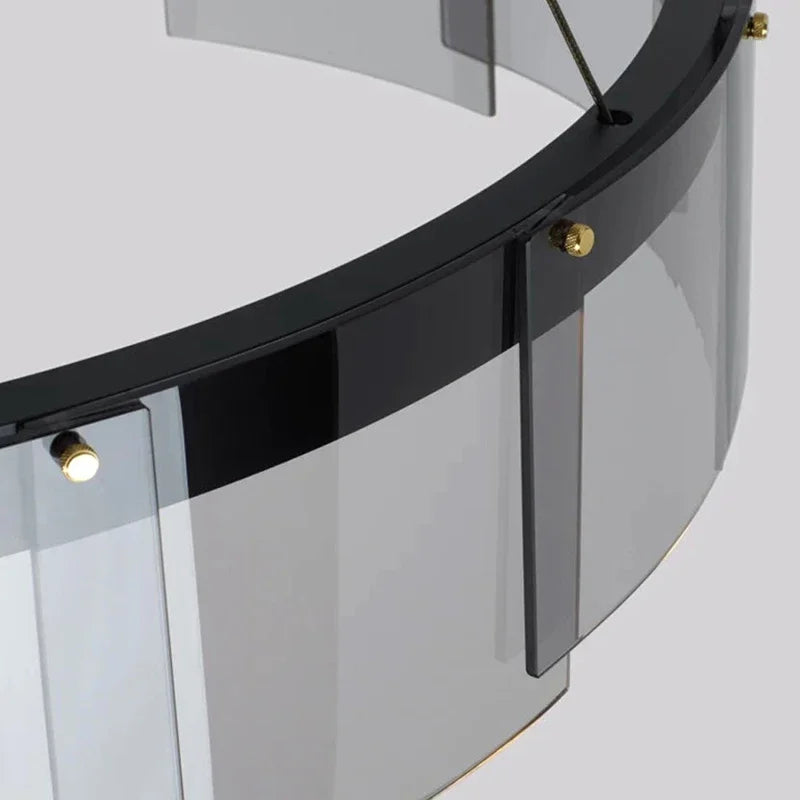 Modern glass pendant light for elegant and minimalist lighting - vue 9 sur 9