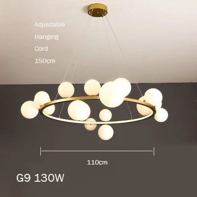 Modern glass chandelier with artistic bubbles - vue 14 sur 18