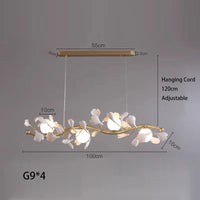Nordic glass ginkgo LED pendant light