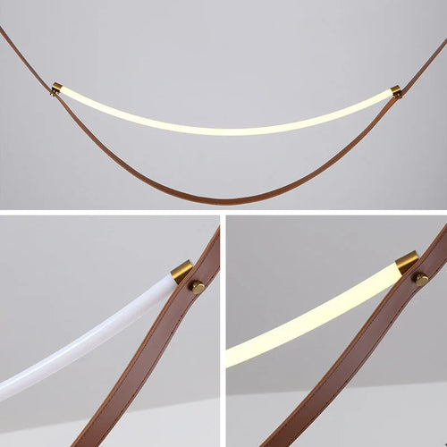 LED chandelier in silicone and artificial leather for hotel - vue 6 sur 11